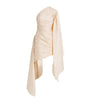 Sandra Mansour Nude Ruched Ethereal Edge Mini Dress