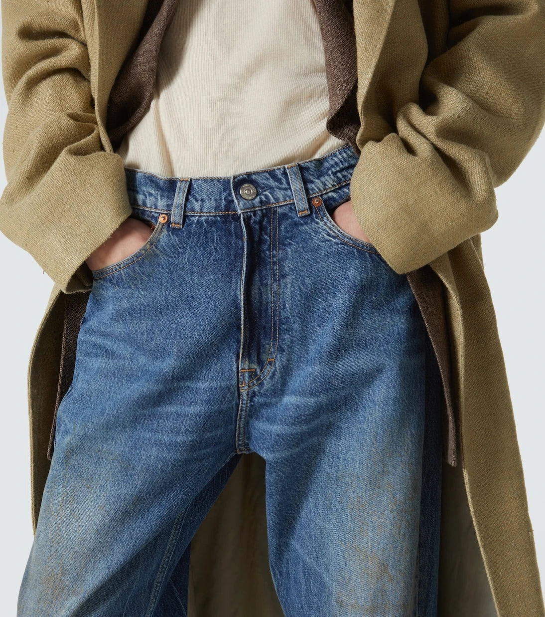 Our Legacy - Third Cut distressed wide-leg jeans