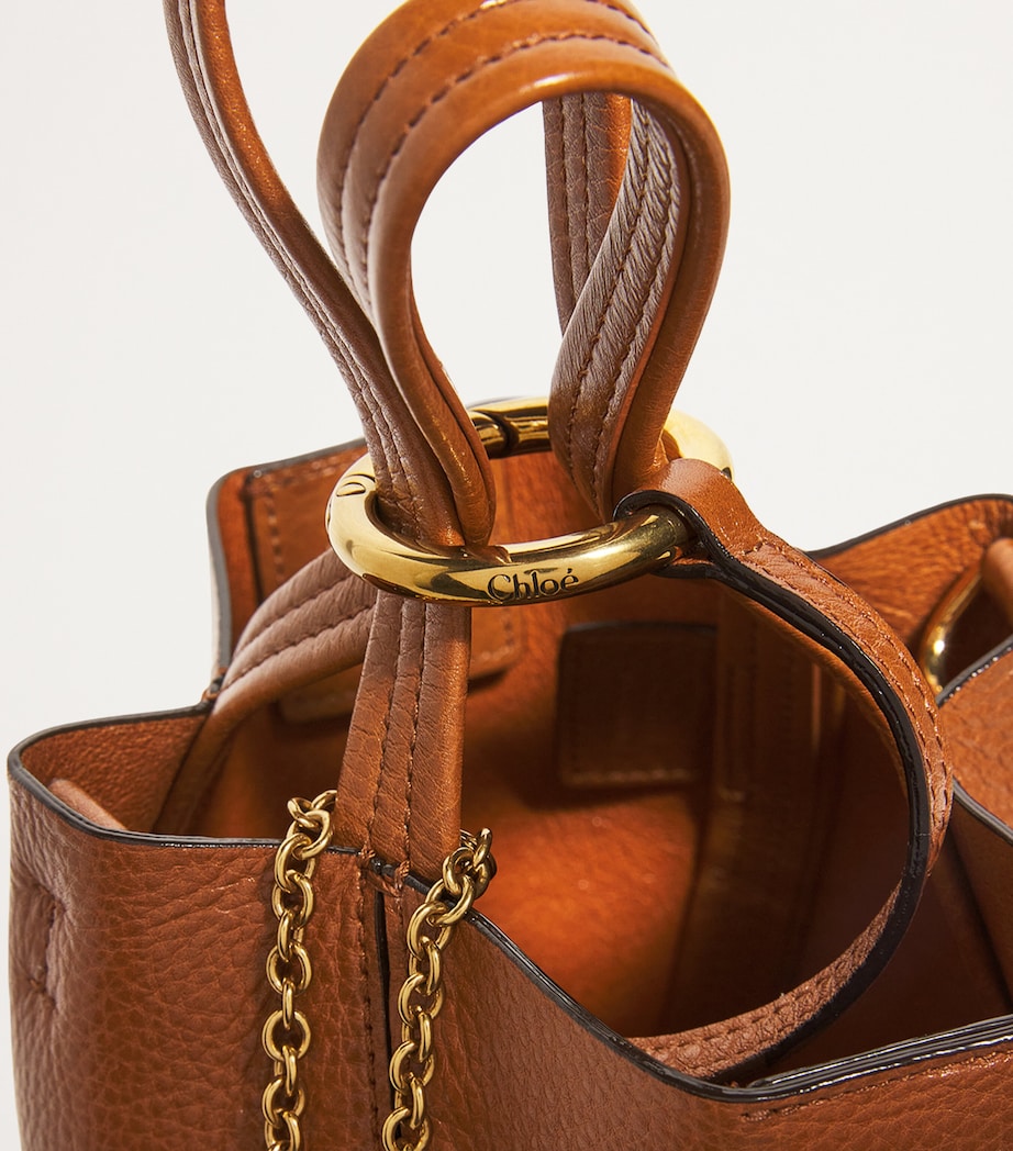 Chloé Brown Small Calfskin Spin Tote Bag