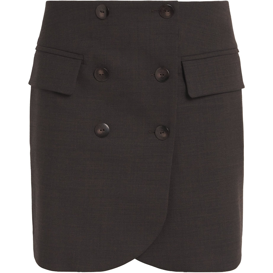 Claudie Pierlot Brown Wool-Blend Mini Skirt