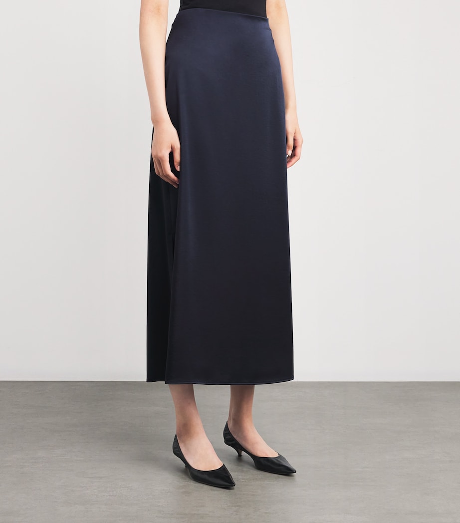 Weekend Max Mara Blue Satin Midi Skirt