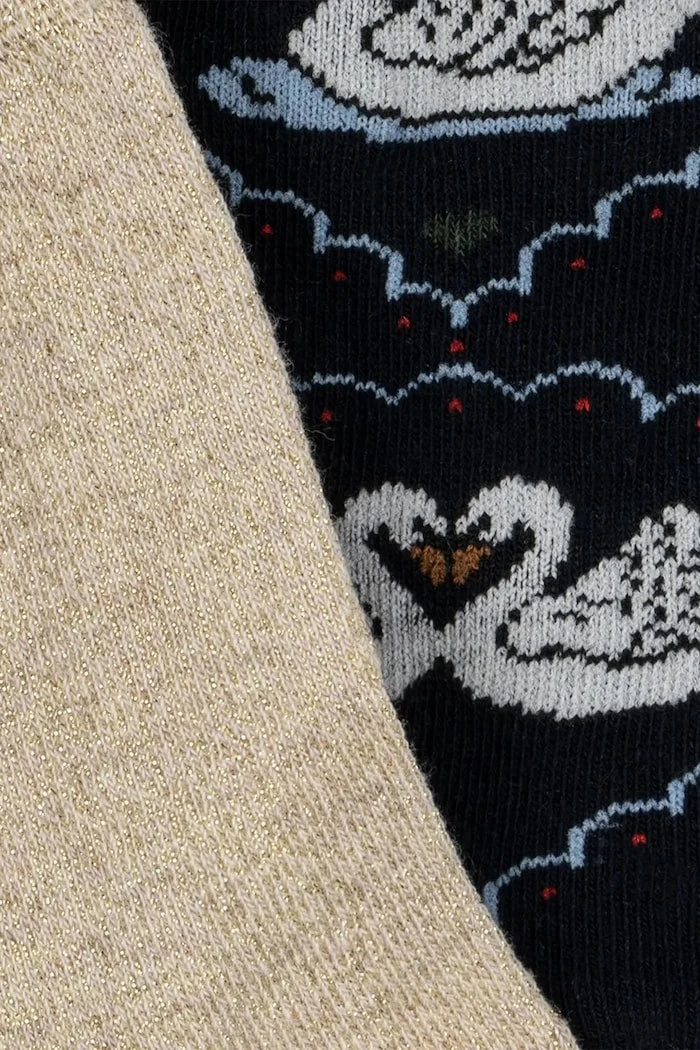 Konges Sløjd чорапи за деца 2 PACK JACQUARD SWAN SOCKS 2 броя