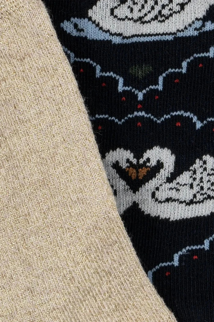 Konges Sløjd çocuk çorapları 2 PACK JACQUARD SWAN SOCKS 2'li