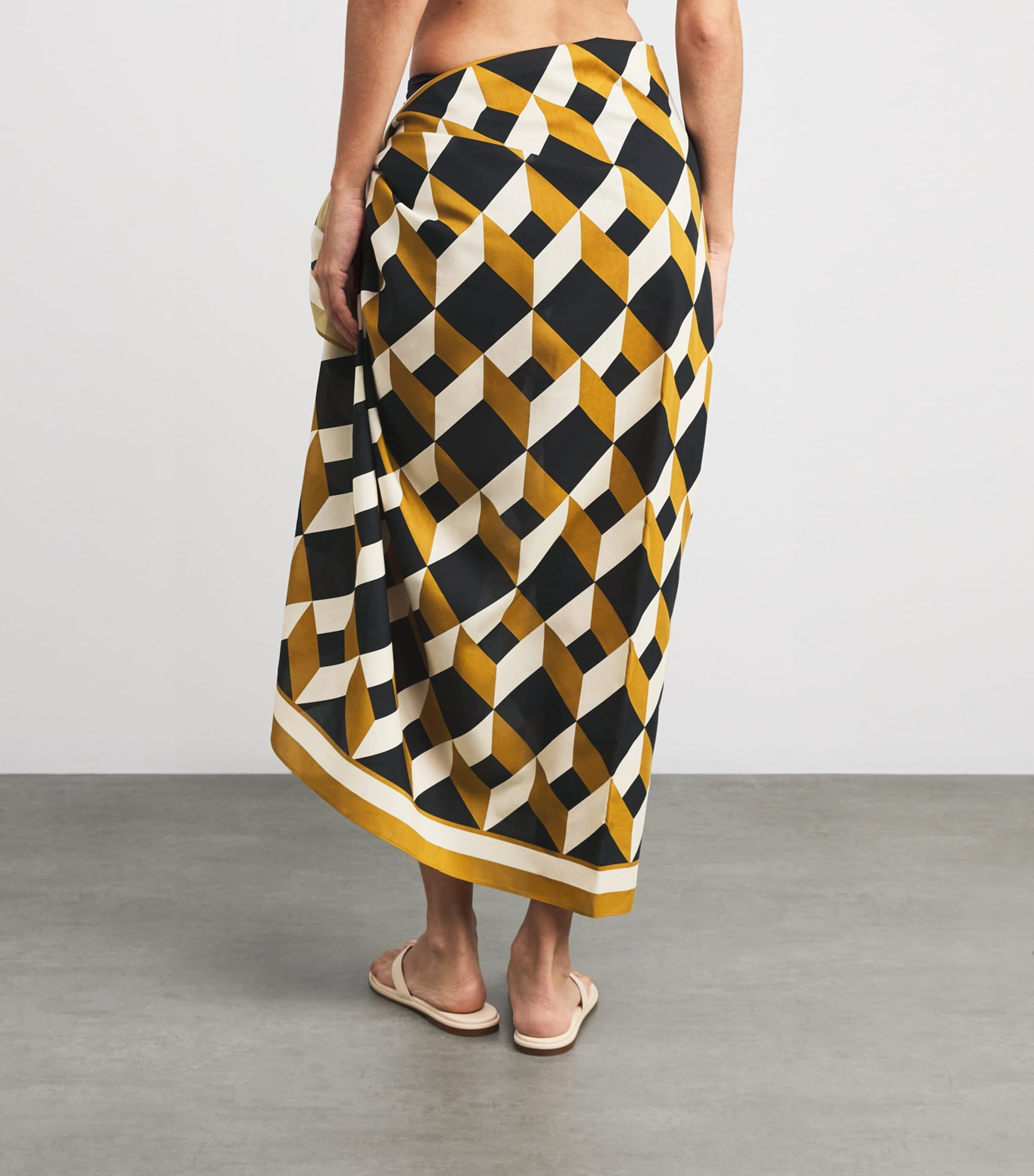 Multi Cotton-Silk Geometric Sarong