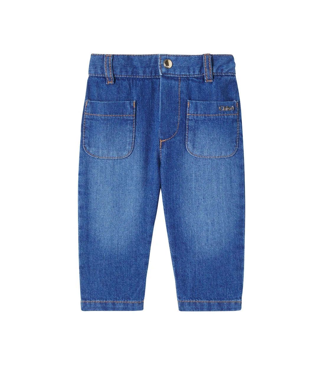 Chloé Kids - جينز أطفال مطبوع عليه شعار