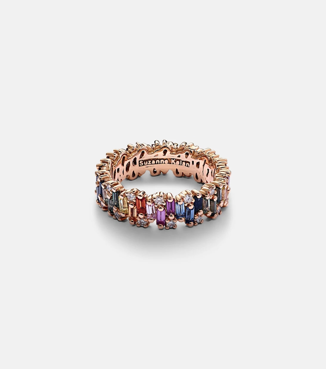 Suzanne Kalan - Fireworks 18kt rose gold ring with diamonds and sapphires