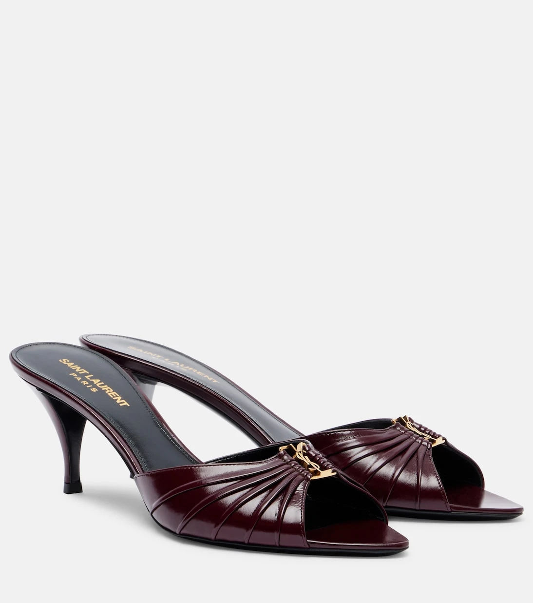 Saint Laurent - Babylone Cassandre 60 leather mules