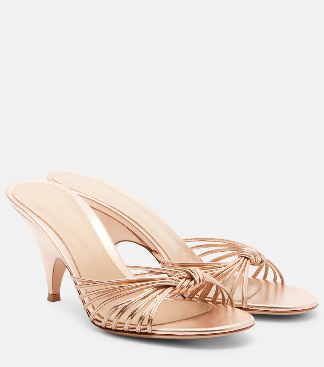 Gianvito Rossi - Sofia metallic leather mules