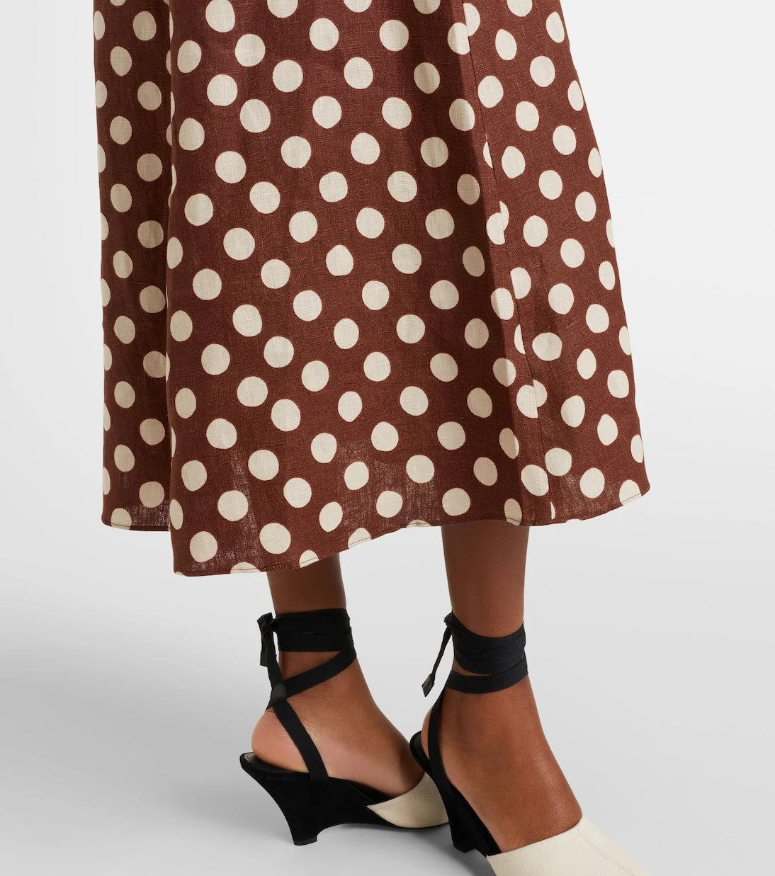 Faithfull - Marais polka-dot linen midi dress