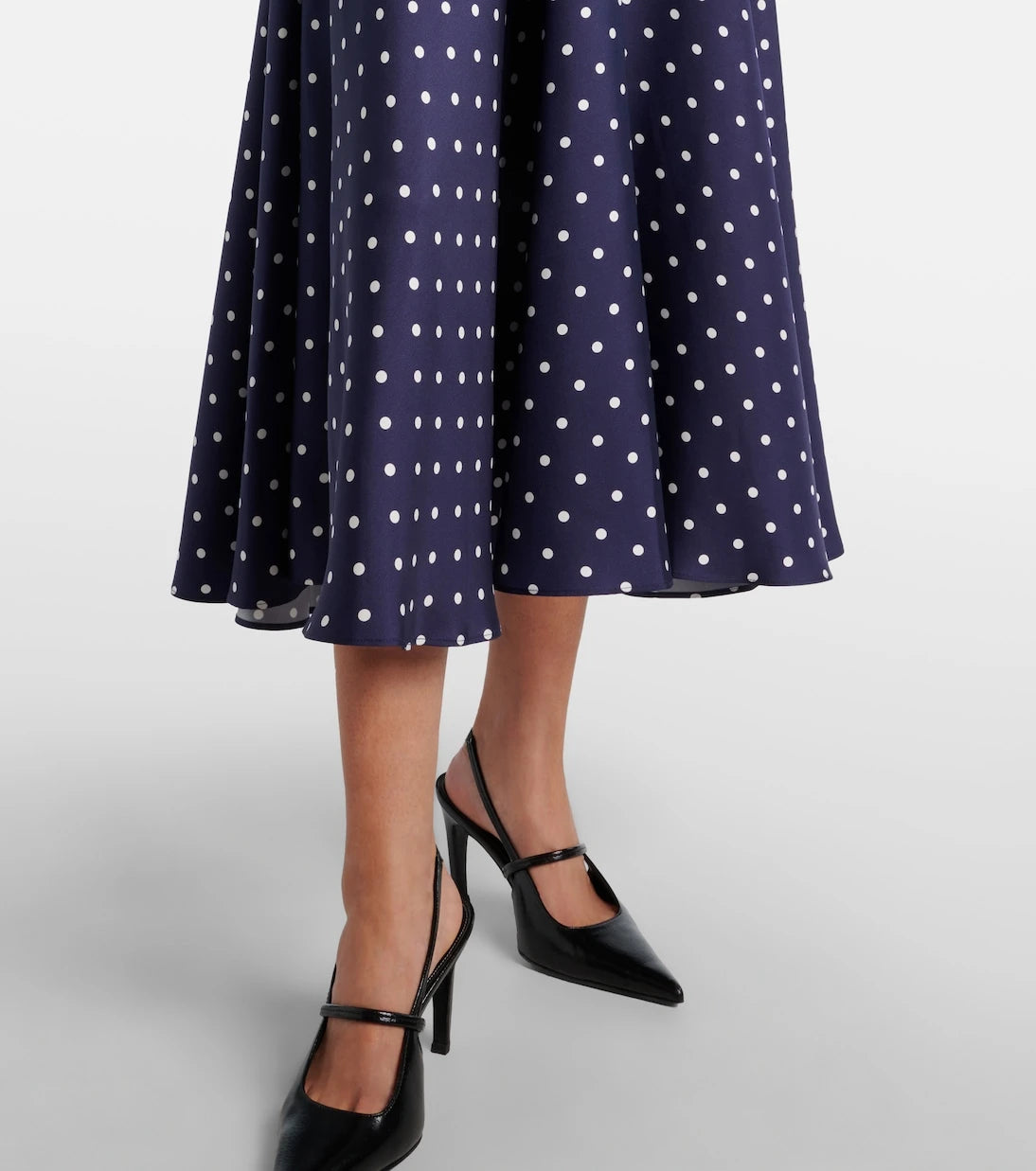 Rodarte - Polka-dot silk twill midi dress