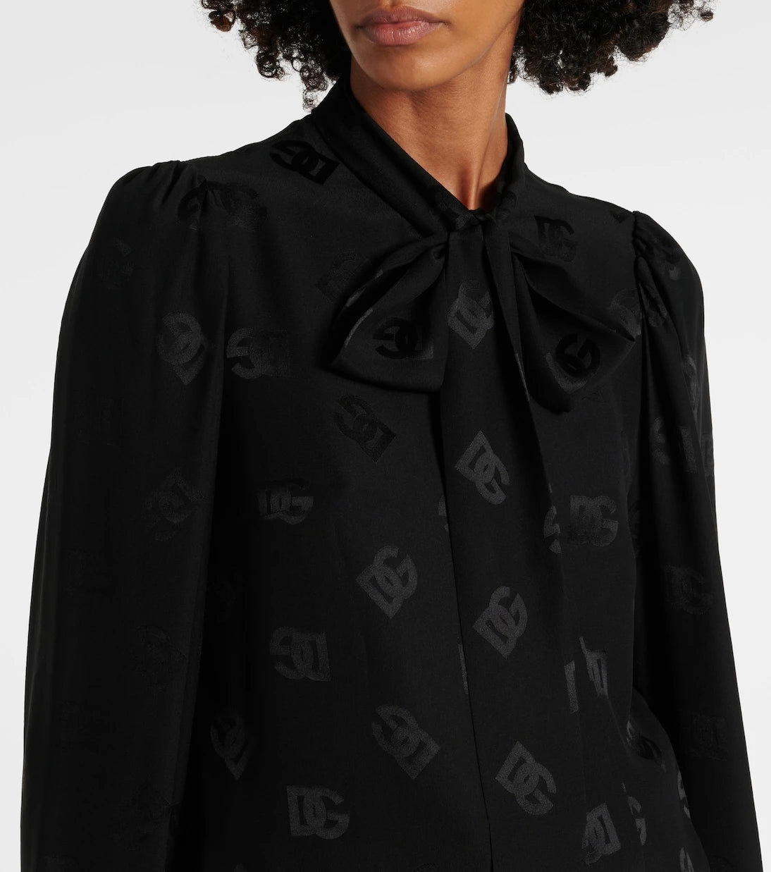 Dolce&Gabbana - DG bow-detail silk blouse