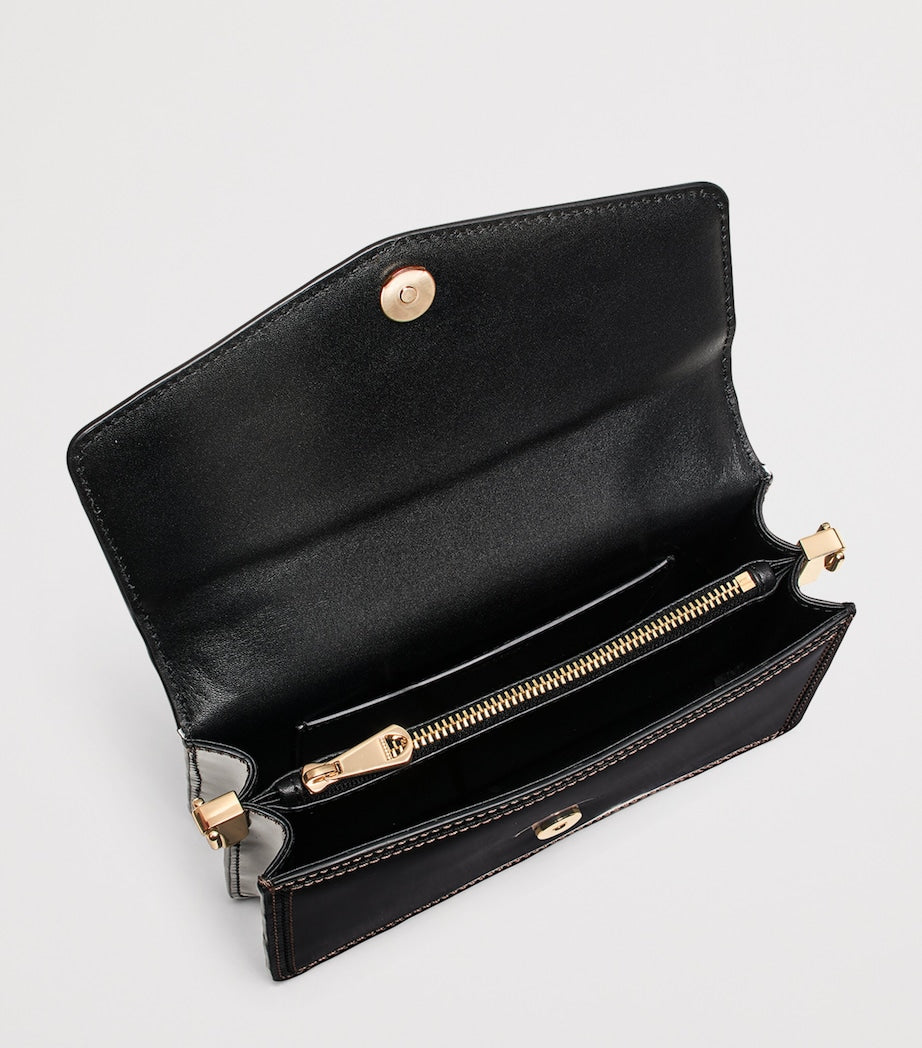Black Leather Eliza Clutch Bag