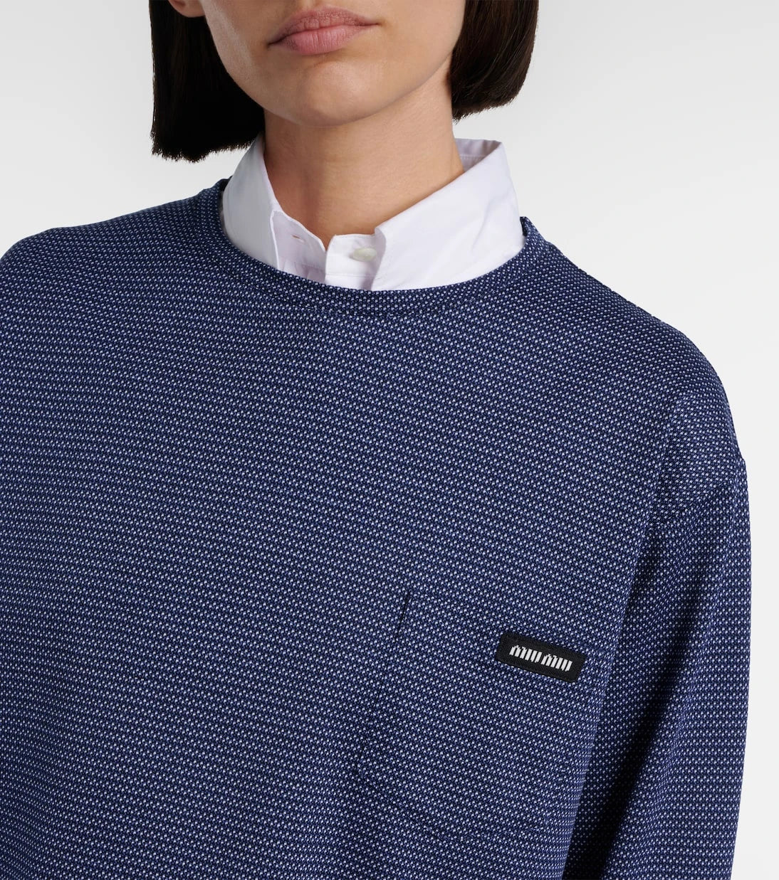 Miu Miu - Striped jacquard cotton jersey T-shirt