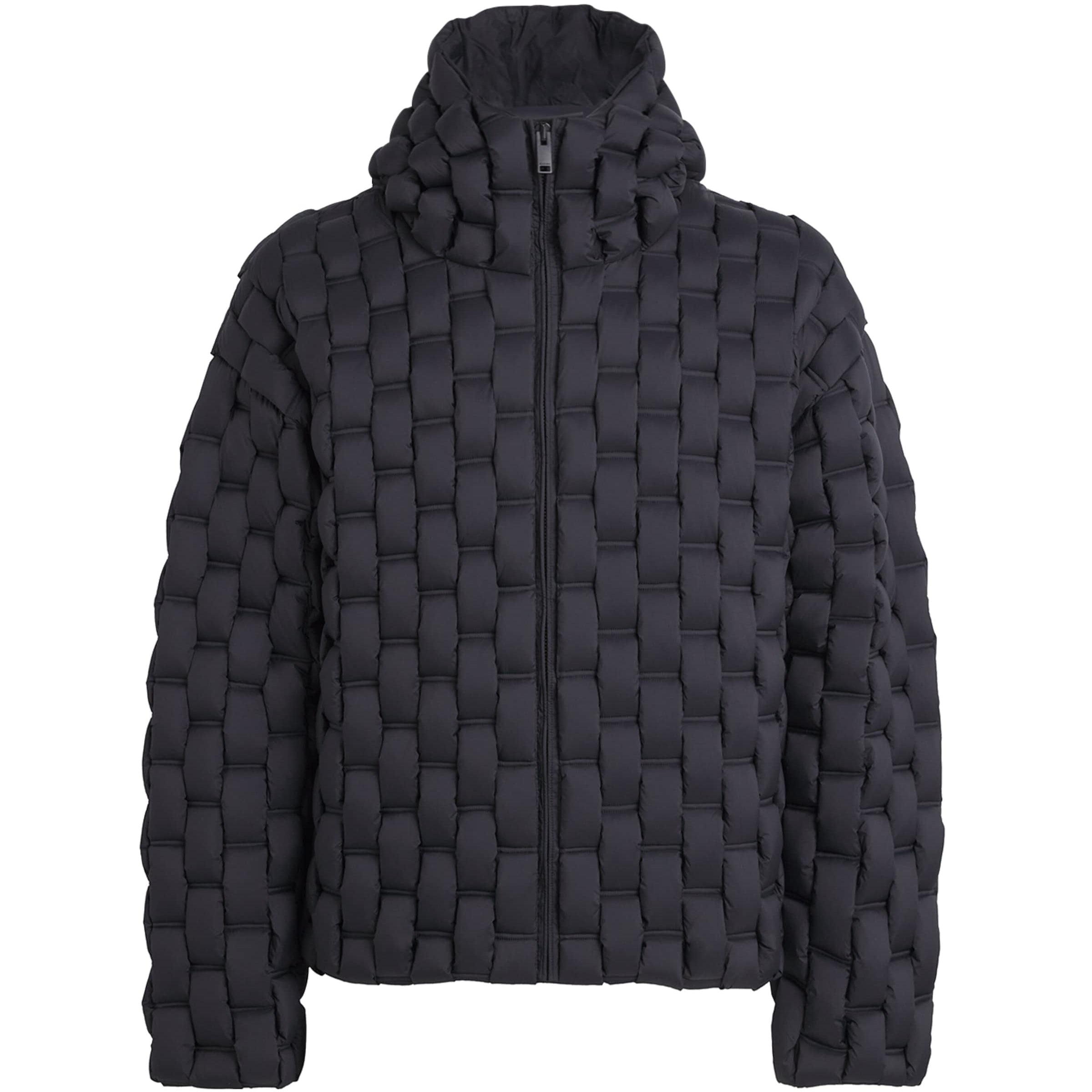 Raxxy Black 3D Down-Filled Woven Puffer Jacket
