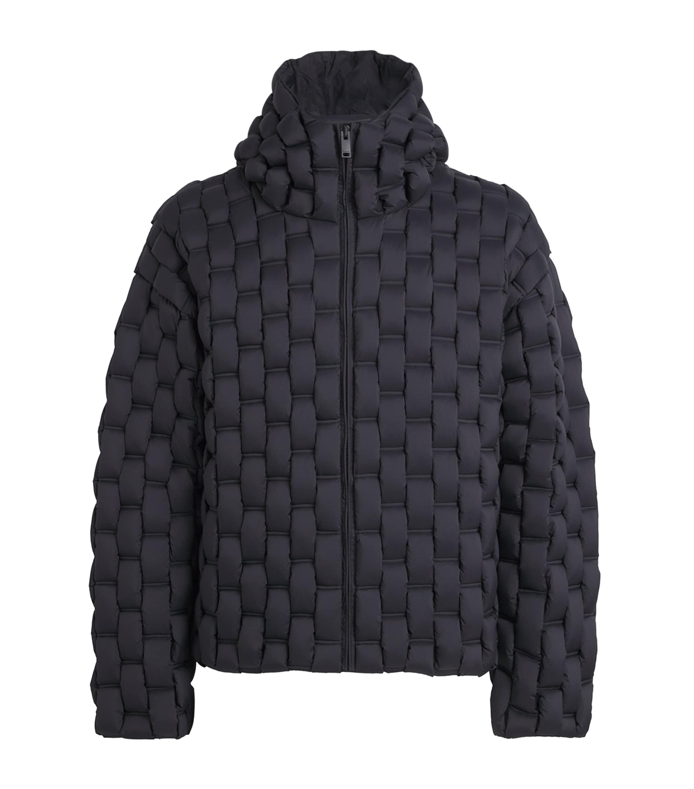 Raxxy Black 3D Down-Filled Woven Puffer Jacket