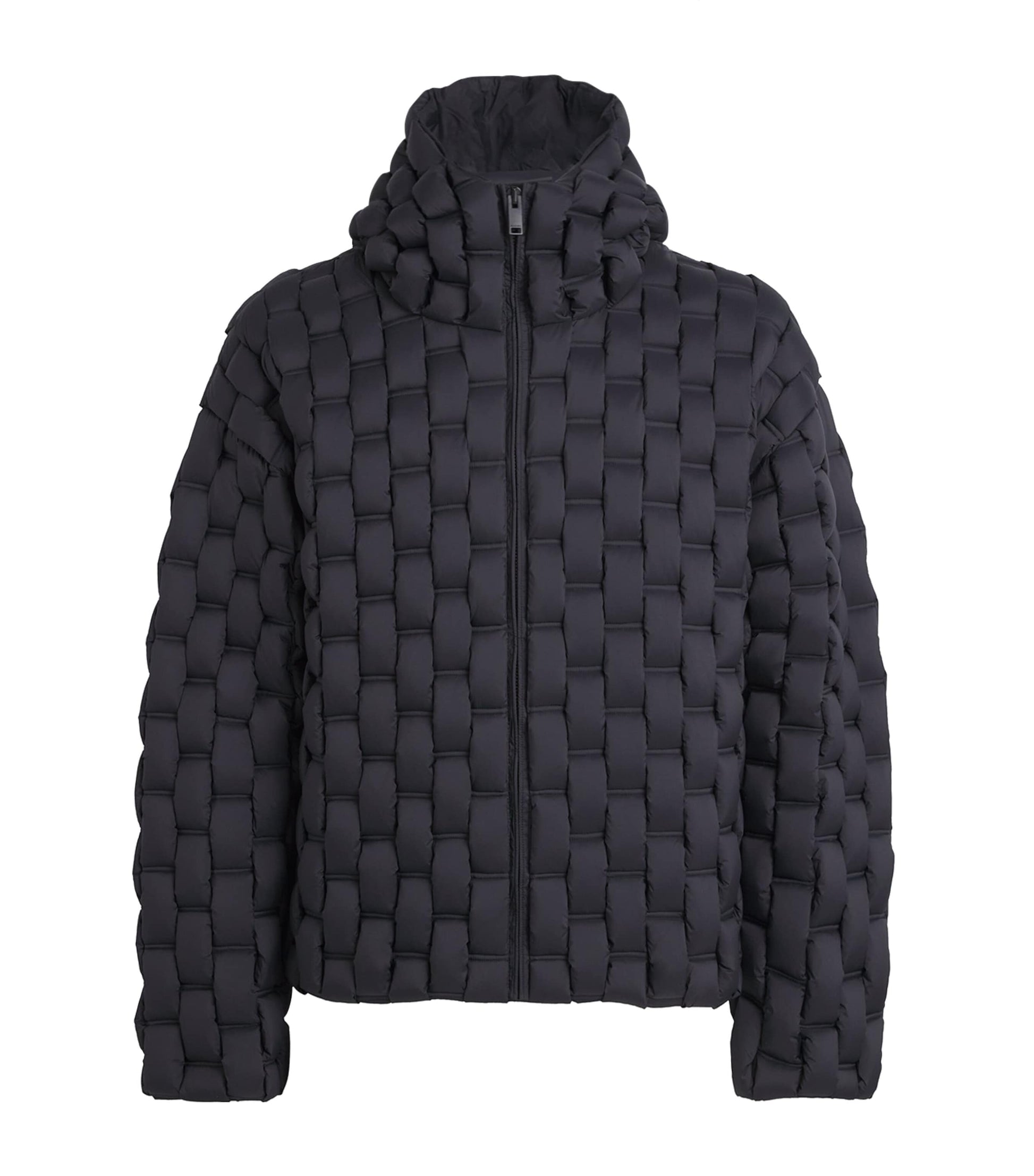 Raxxy Black 3D Down-Filled Woven Puffer Jacket