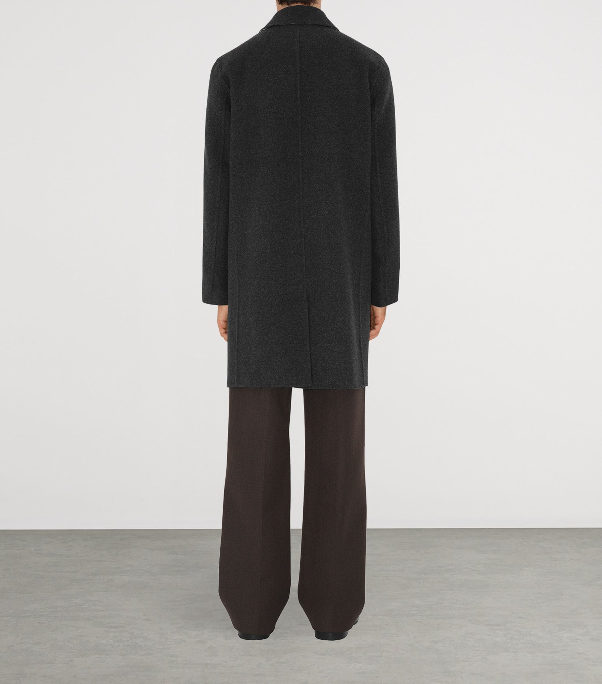 Grey Wool Mid-Length Car Coat