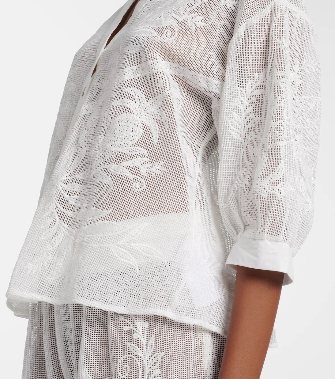 Farm Rio - Nina embroidered cotton shirt