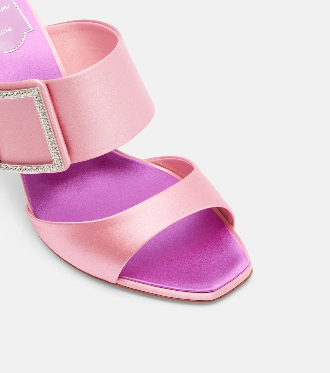 Roger Vivier - Trompette 85 embellished satin mules