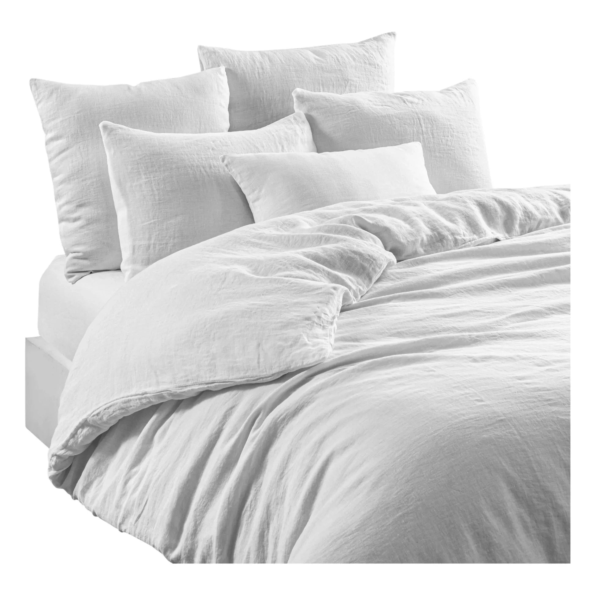 Haomy - Linen comforter cover Leria  | White