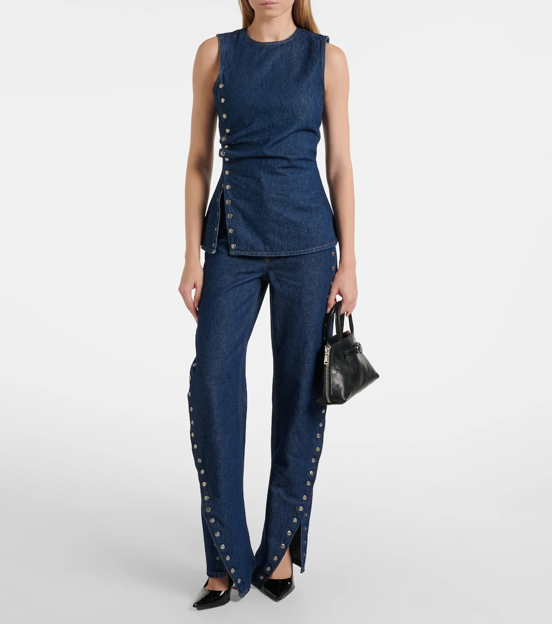 Rotate - Draped denim top
