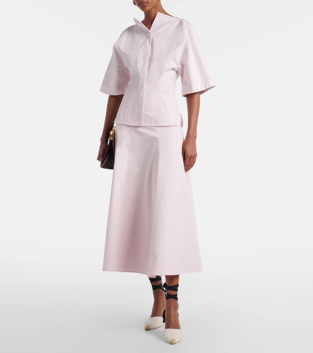 Jacquemus - Triangle cotton poplin midi skirt