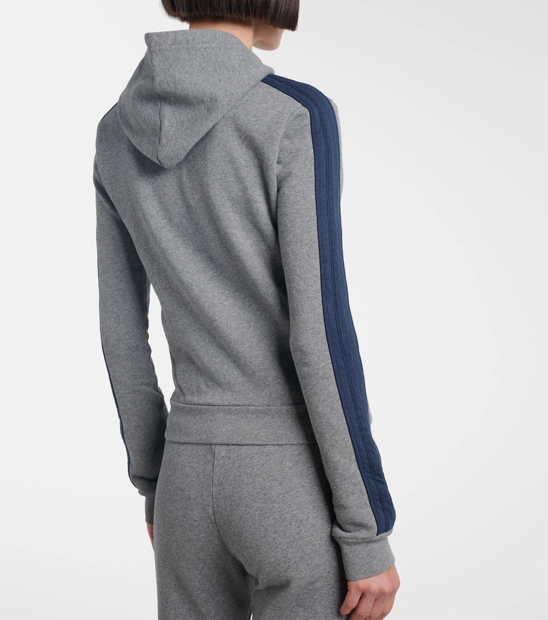 Balenciaga - سويت شيرت بغطاء رأس قطني مطرّز بسحاب