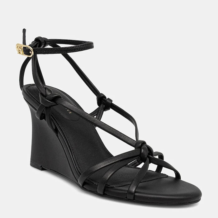 Кожени сандали Tommy Hilfiger LEATHER KNOTS WEDGE SANDAL