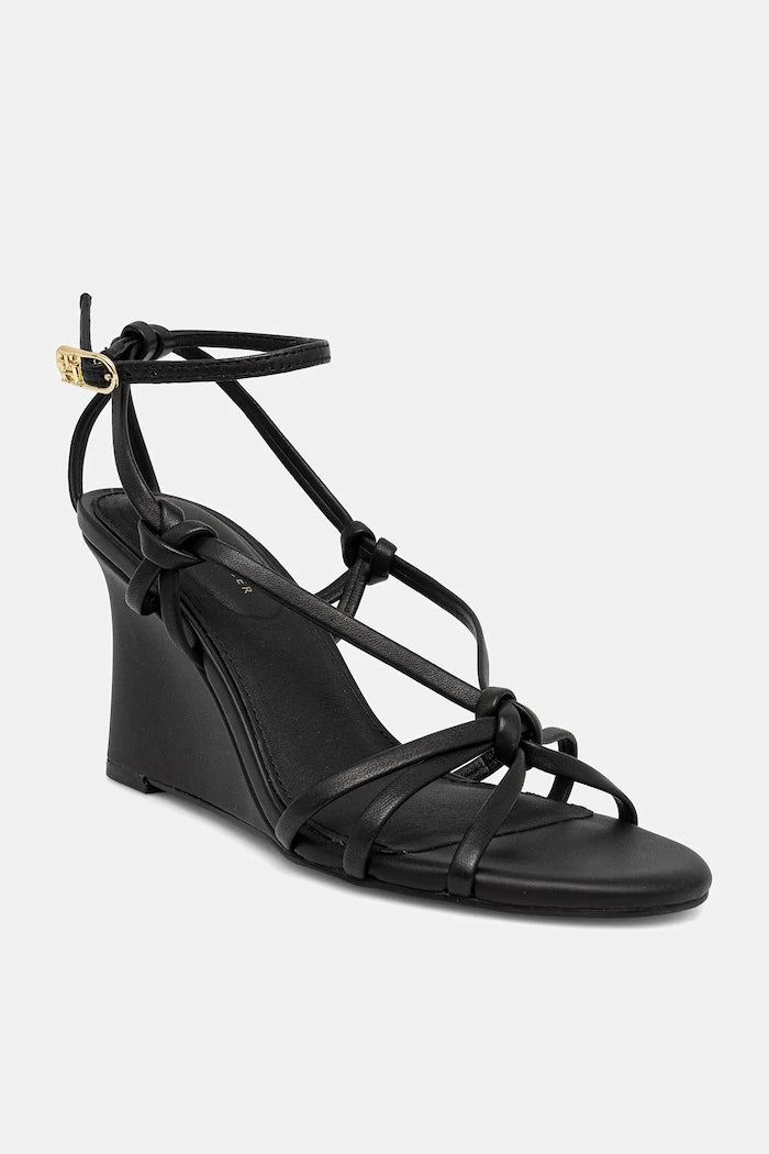 Кожени сандали Tommy Hilfiger LEATHER KNOTS WEDGE SANDAL