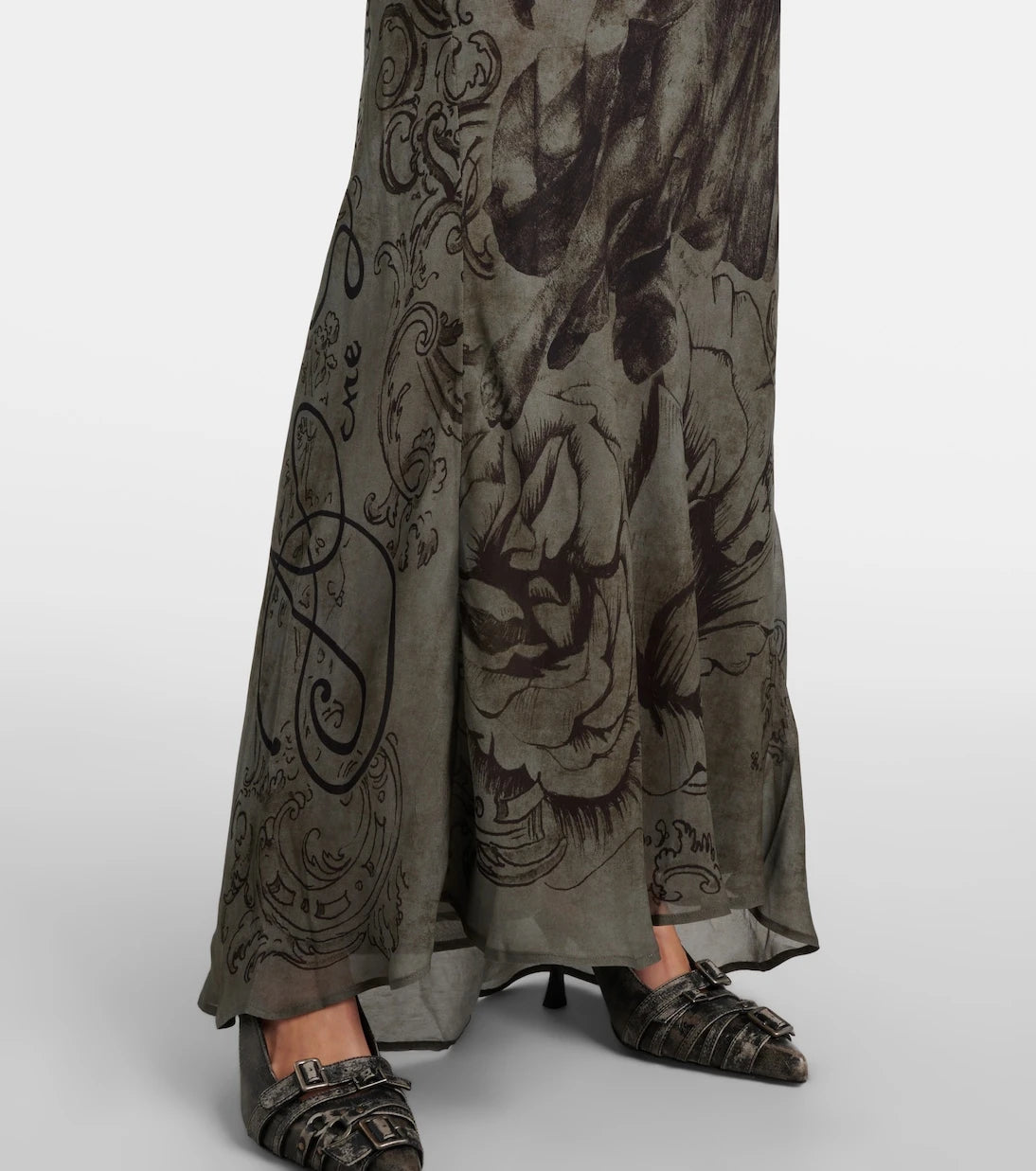 Acne Studios - Printed mesh maxi dress