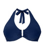 Heidi Klein Navy Textured Halterneck Bikini Top