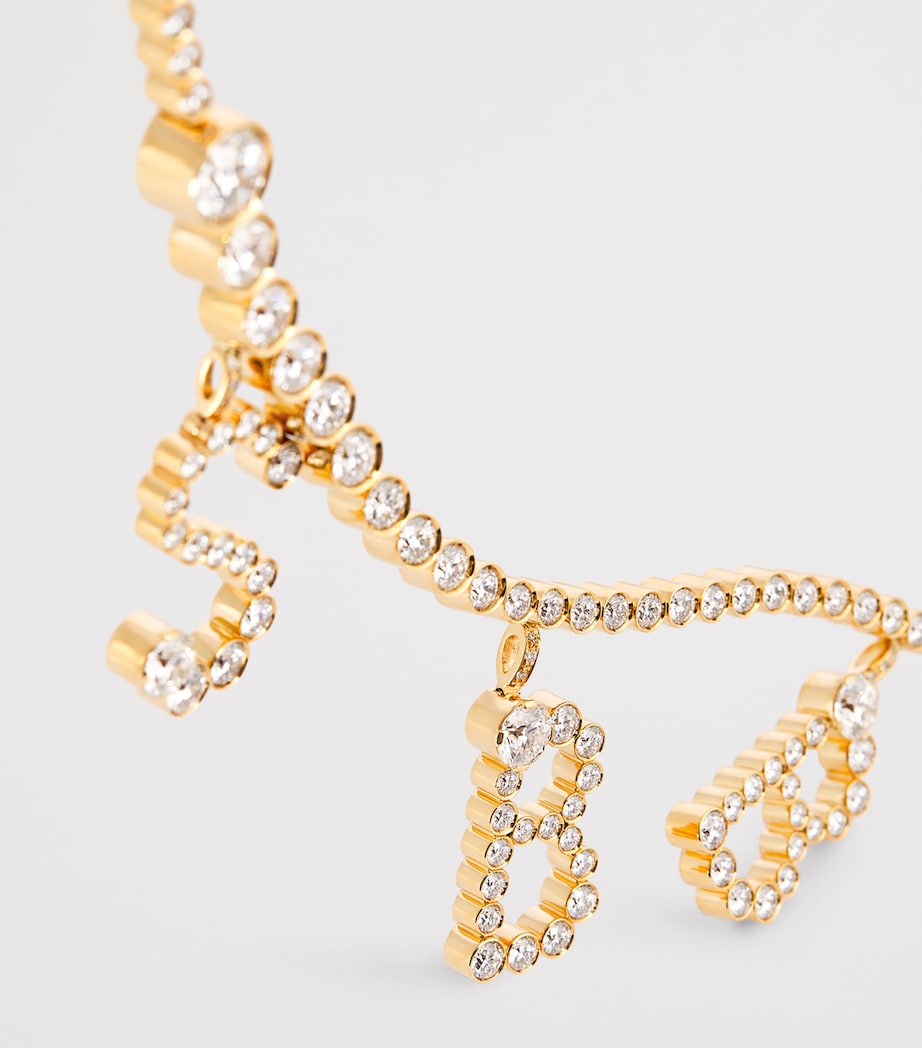 Yellow Gold and Diamond Collier de Lettre Royale Necklace