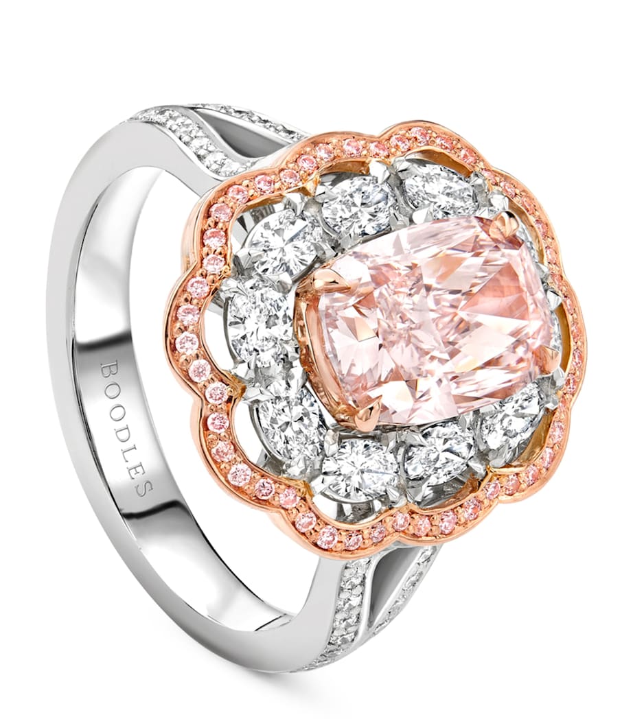Platinum, Rose Gold and Diamond Ring