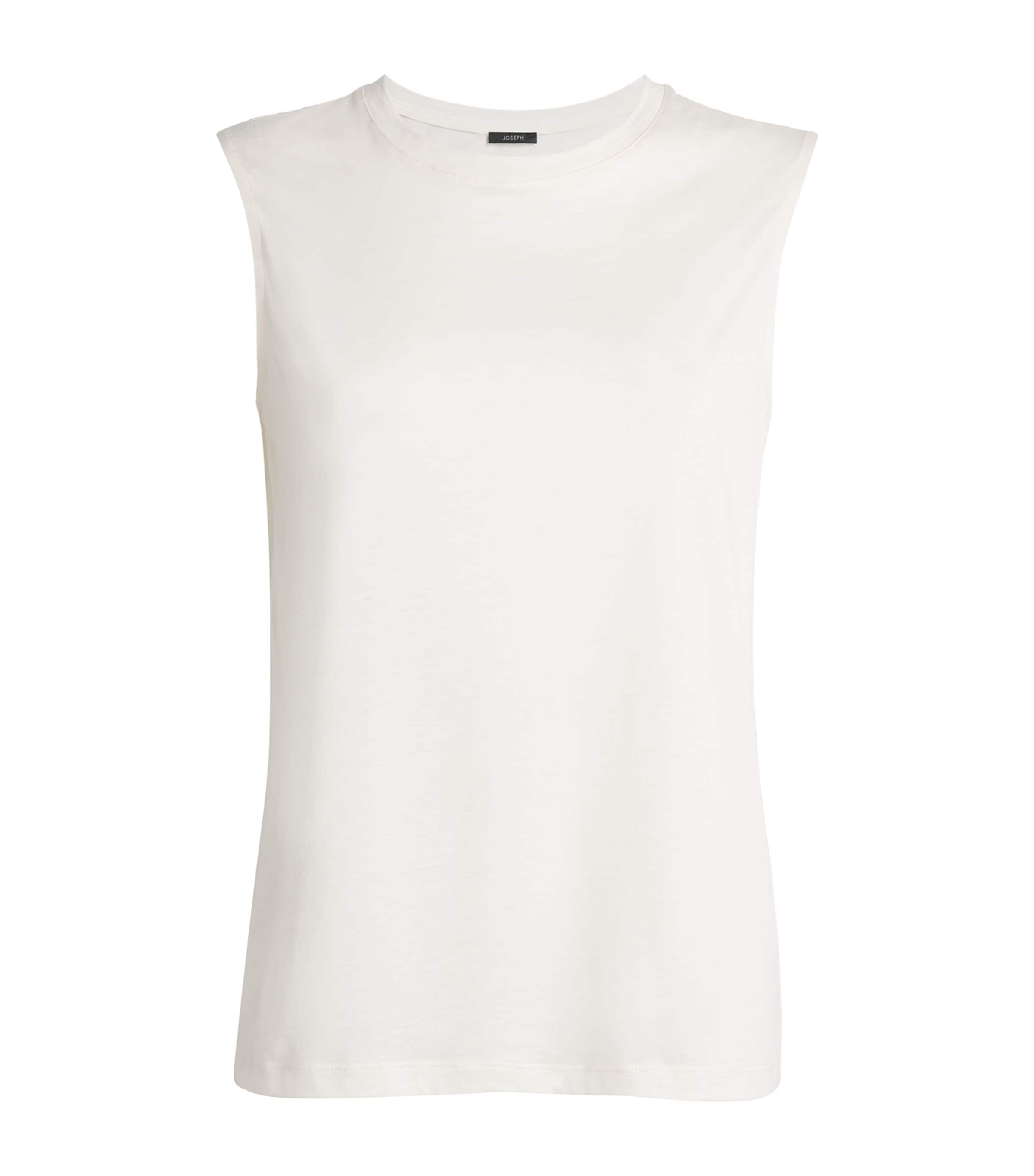 Cotton-Silk Jersey Tank Top WHITE