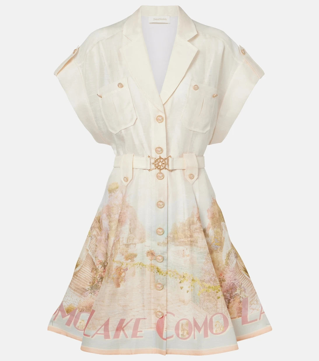 Zimmermann - Como printed linen and silk shirt dress