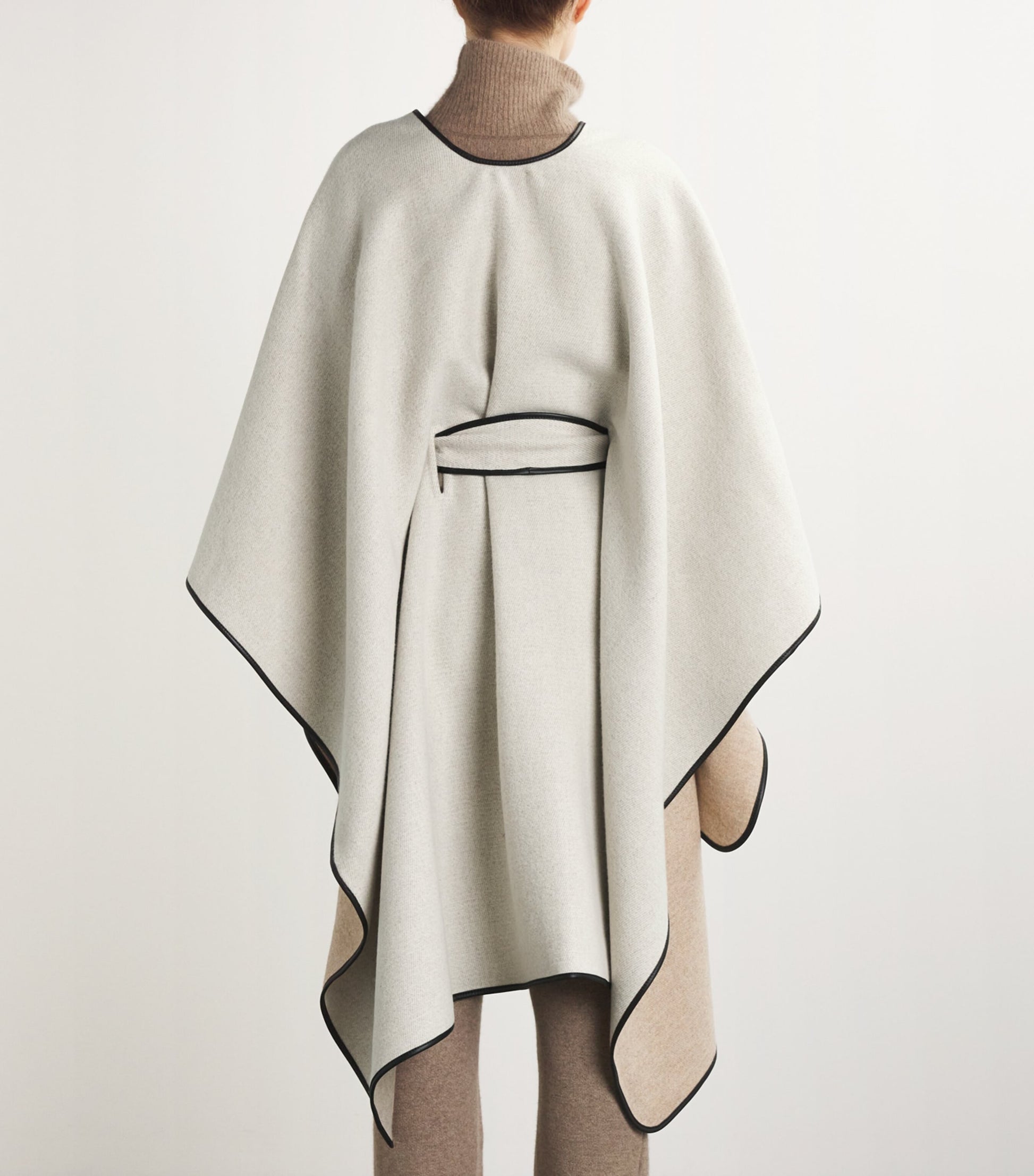 Johnstons Of Elgin Beige Wool-Cashmere Belted Cape