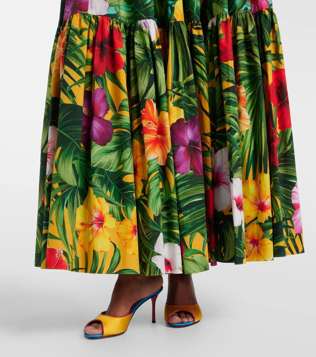 Dolce&Gabbana - Floral tiered cotton maxi skirt