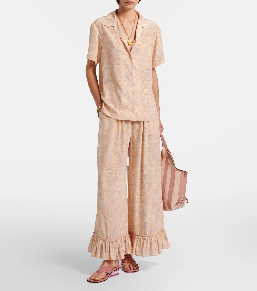 Chloé - Swimming Cool leather wedge thong sandals