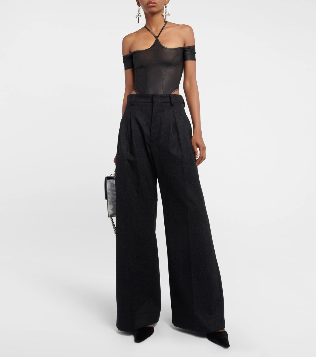 KNWLS - Halterneck mesh bodysuit