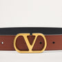 Valentino Garavani Brown Leather VLogo Signature Belt