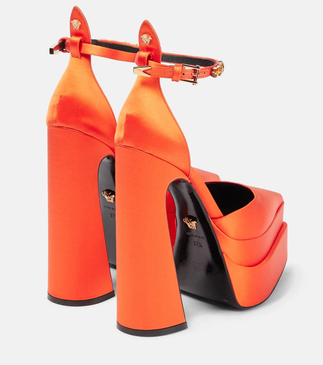 Versace - Aevitas Pointy satin platform pumps