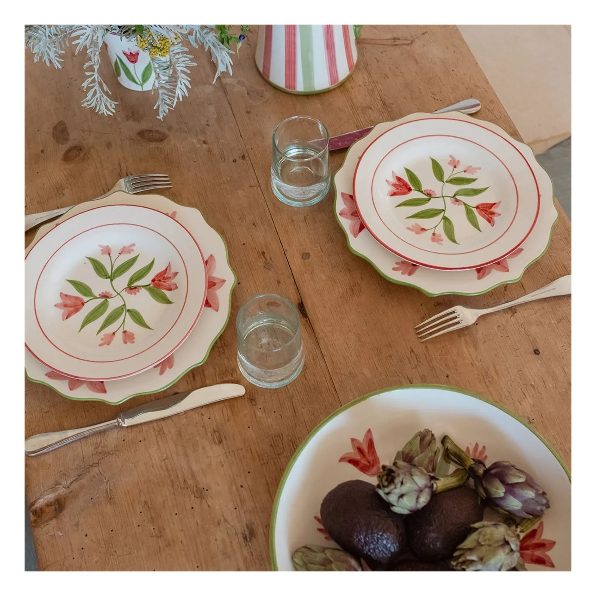 Denise - Fan Fan plate 27 cm | Blue