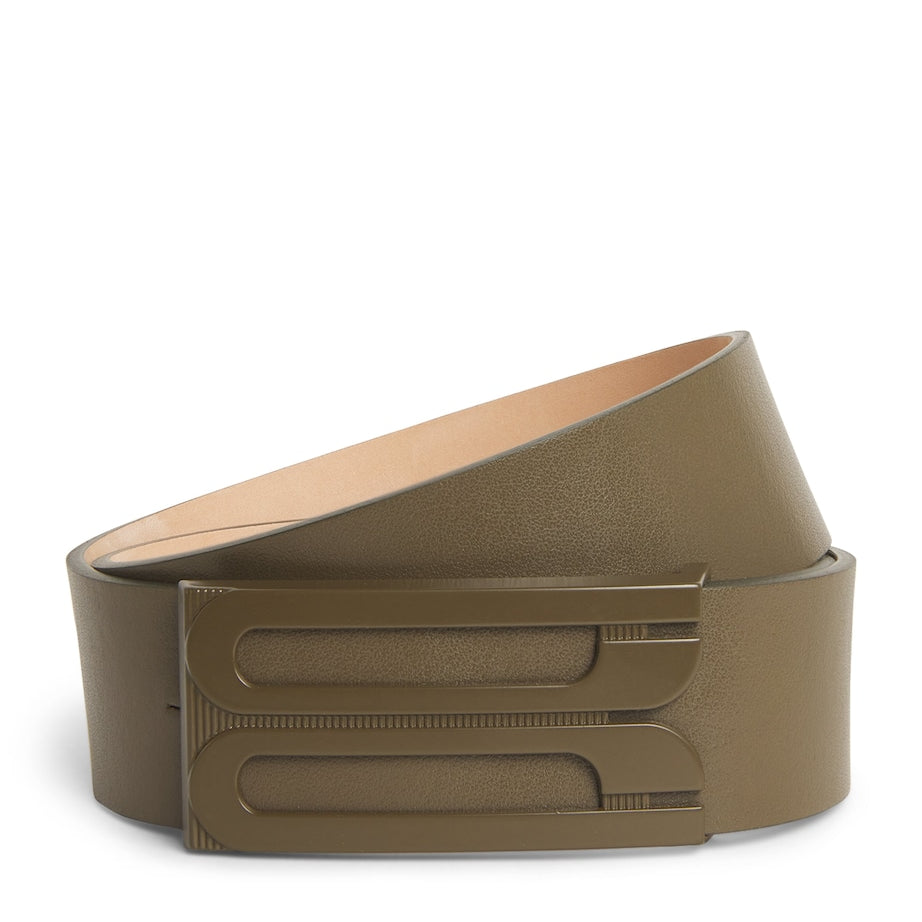 Victoria Beckham Green Jumbo Leather Frame Belt