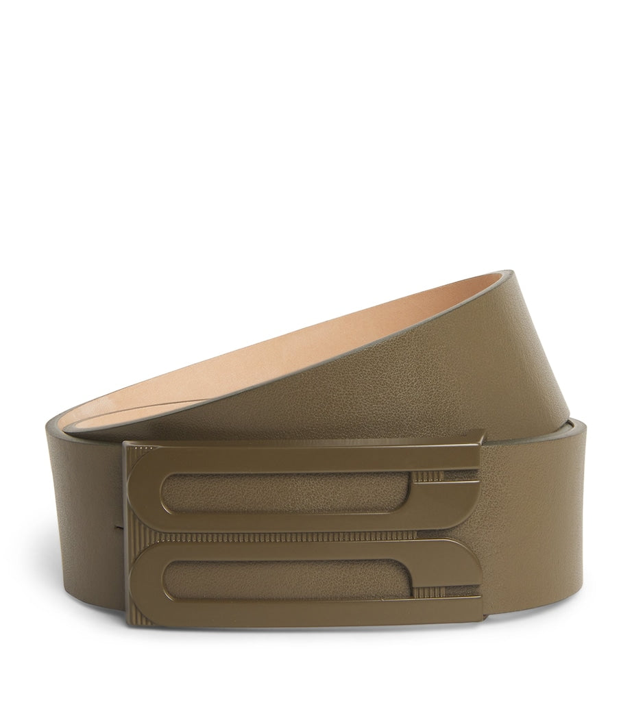 Victoria Beckham Green Jumbo Leather Frame Belt
