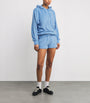 Hunza G Blue Cotton Terry Towelling Hoodie