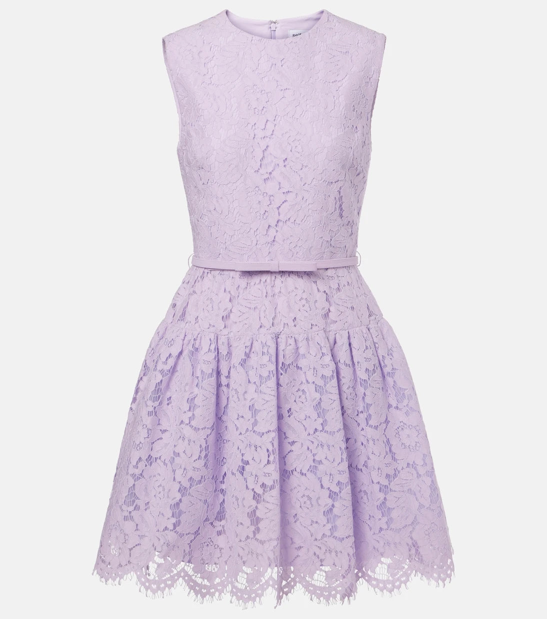 Self-Portrait - Belted lace minidress
