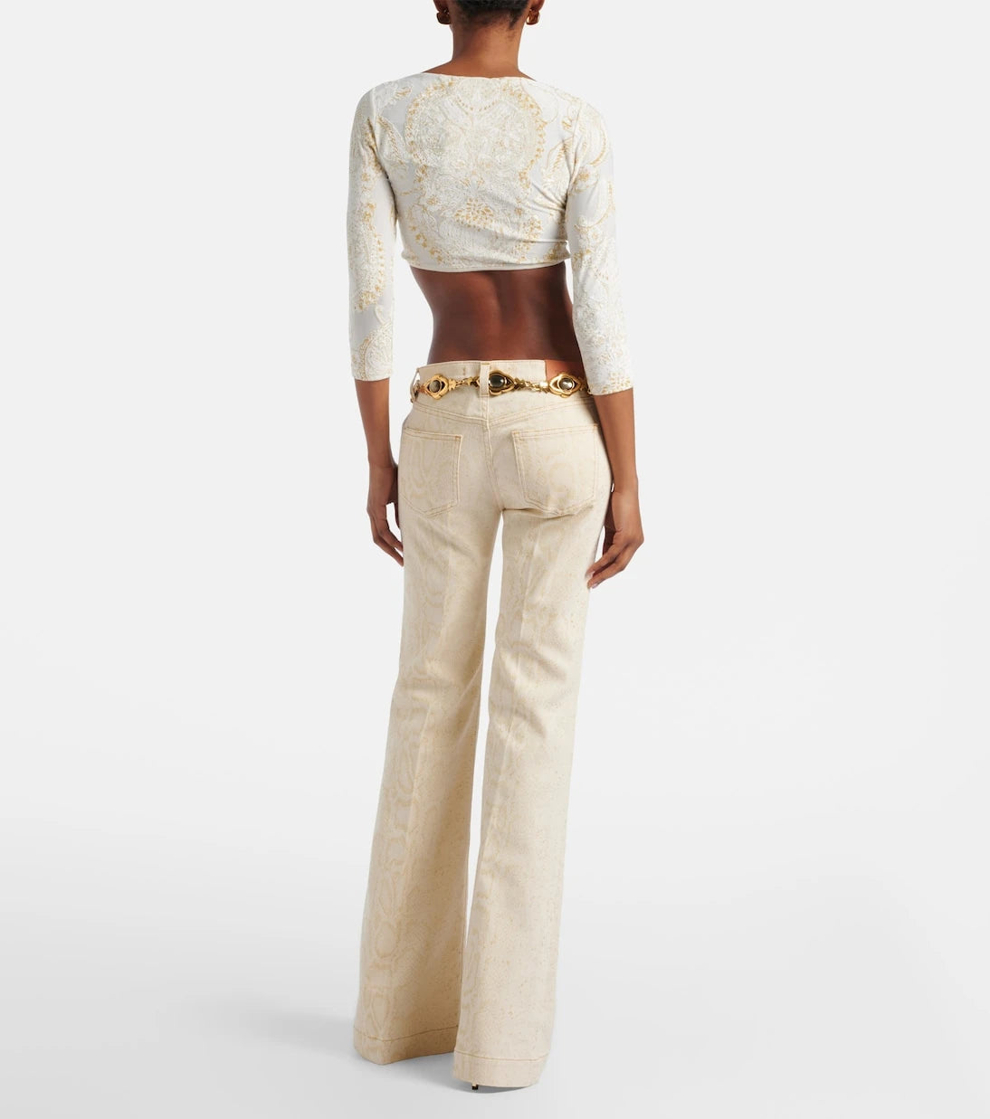 Roberto Cavalli - Snake-print flared jeans