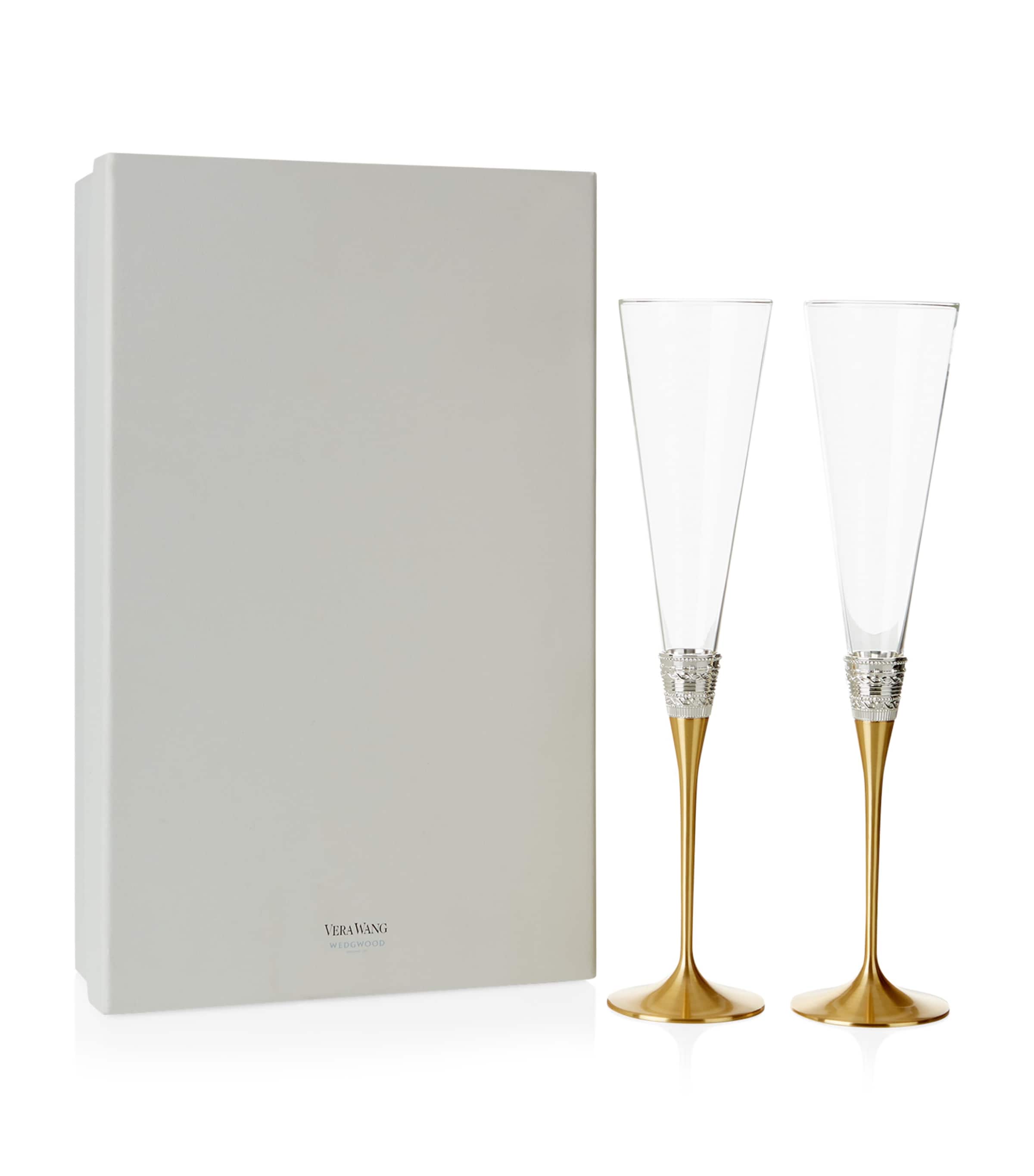 Set of 2 With Love Toasting Flutes