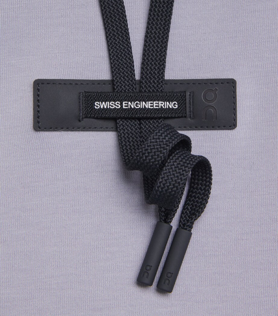 Purple Cotton-Blend Focus Tech Hoodie