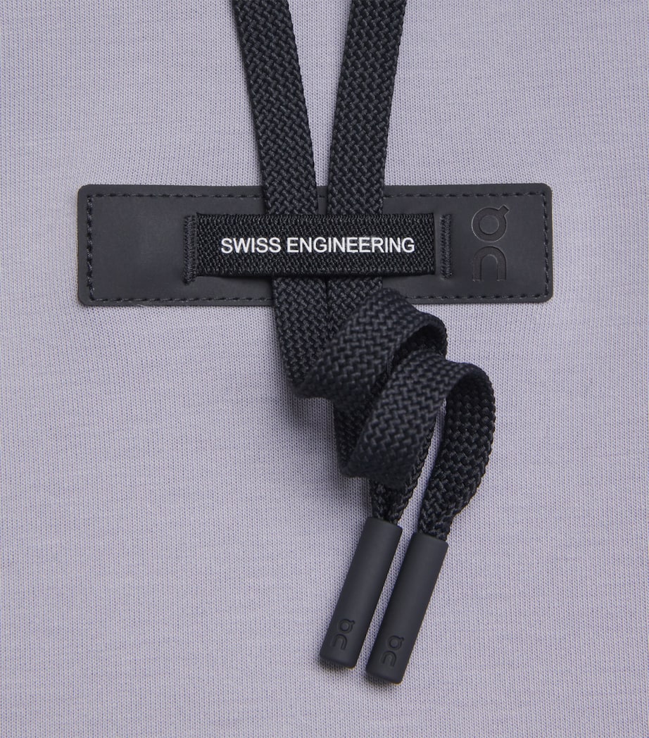 Purple Cotton-Blend Focus Tech Hoodie